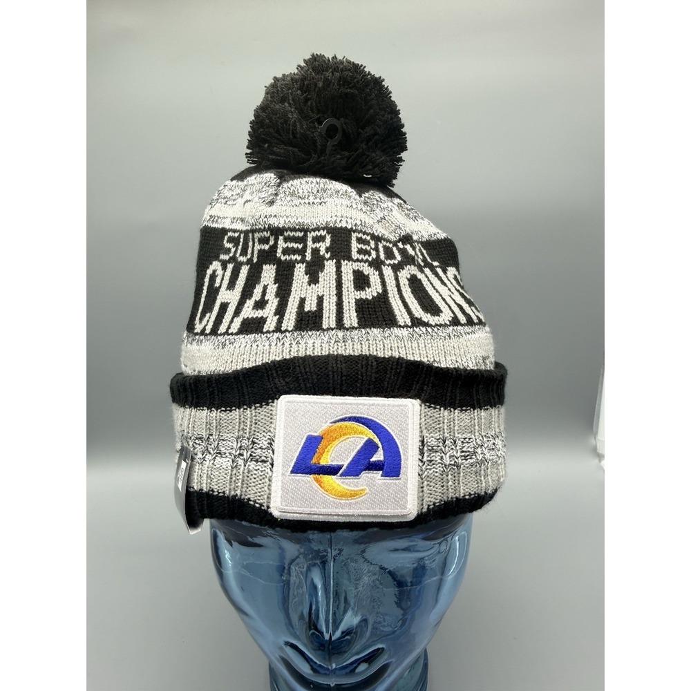 New Era NFL Los Angeles Rams SB Champs Mens Beanie Toboggan Winter Hat Cap Gray